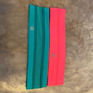 Lululemon Teal and Pink Headbands